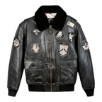 Top Gun® Official Signature Series Leather Jacket With Removable Mouton Collar