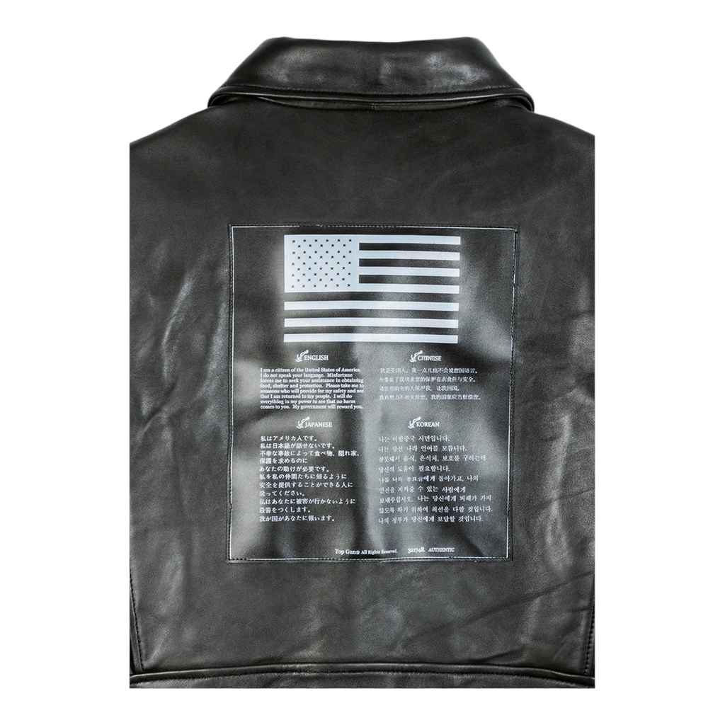 Top Gun® Official Signature Series Leather Jacket With Removable Mouton Collar
