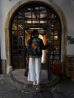 Porsche Vintage Leather Bomber Jacket - Green Edition