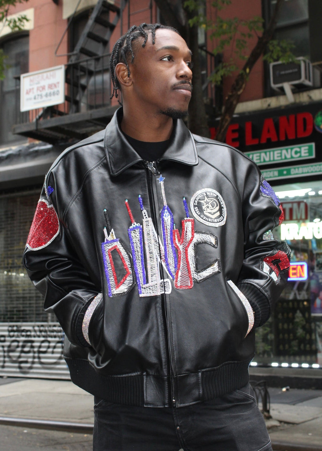 Skyline Leather Jacket Blinged Out