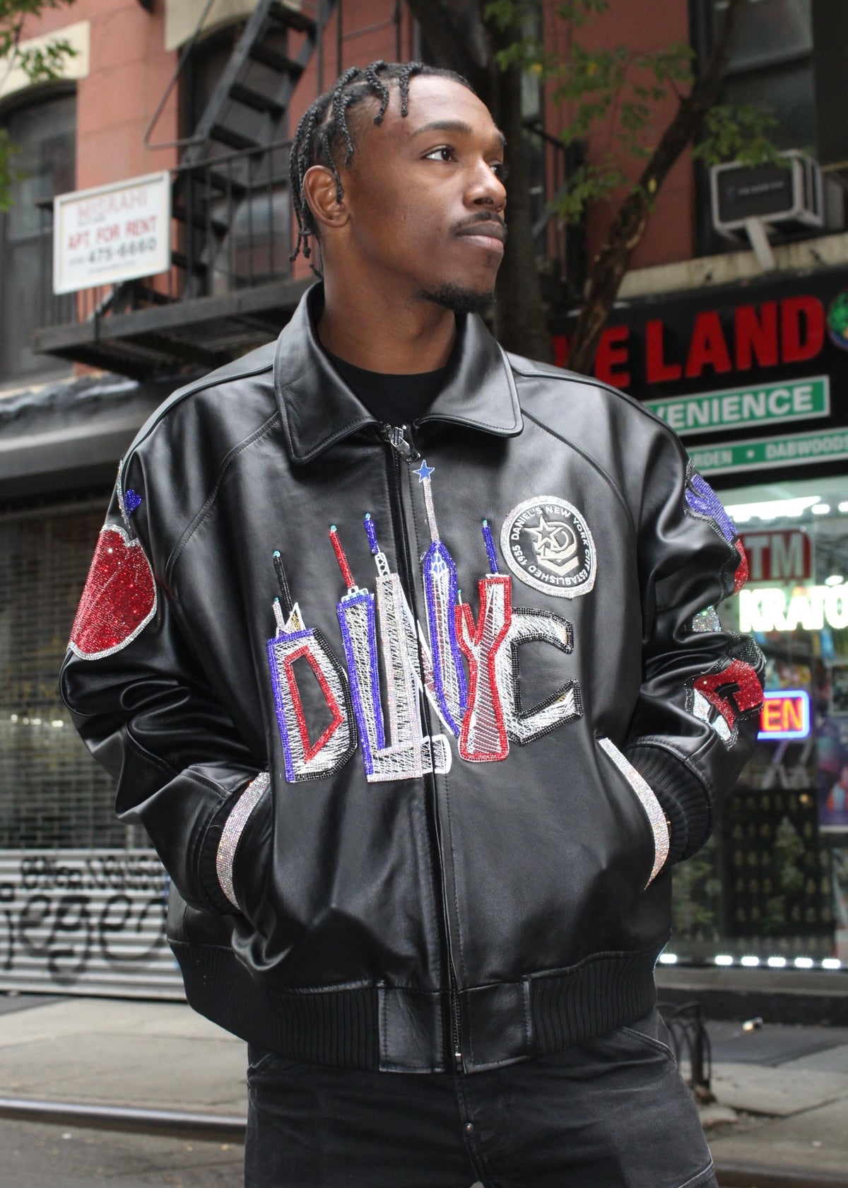Skyline Leather Jacket Blinged Out