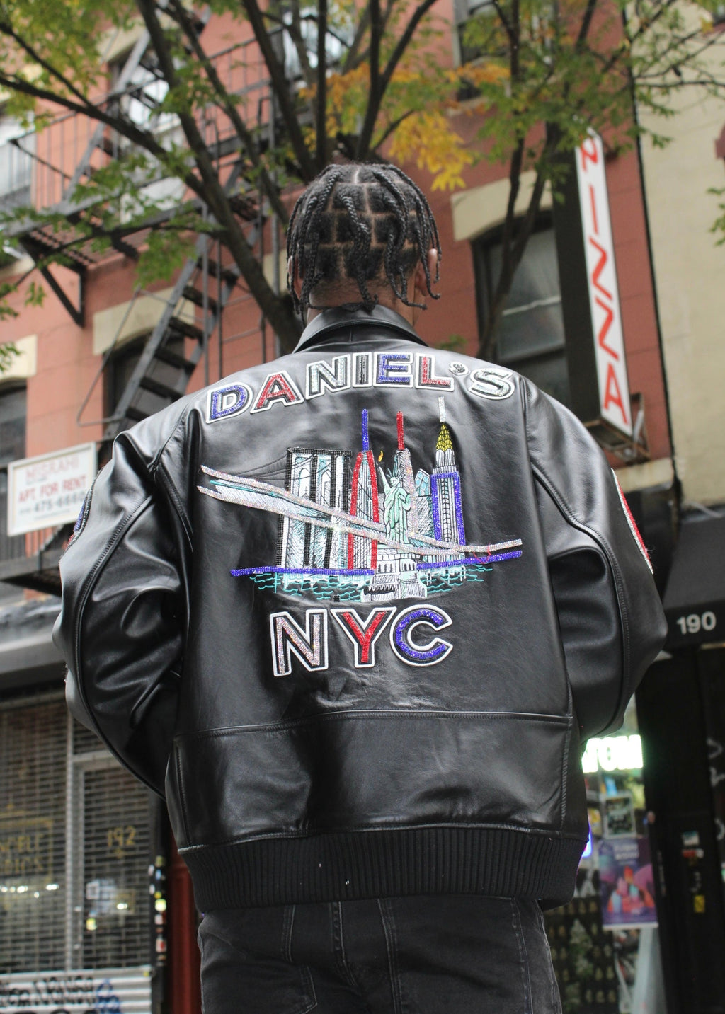 Skyline Leather Jacket Blinged Out