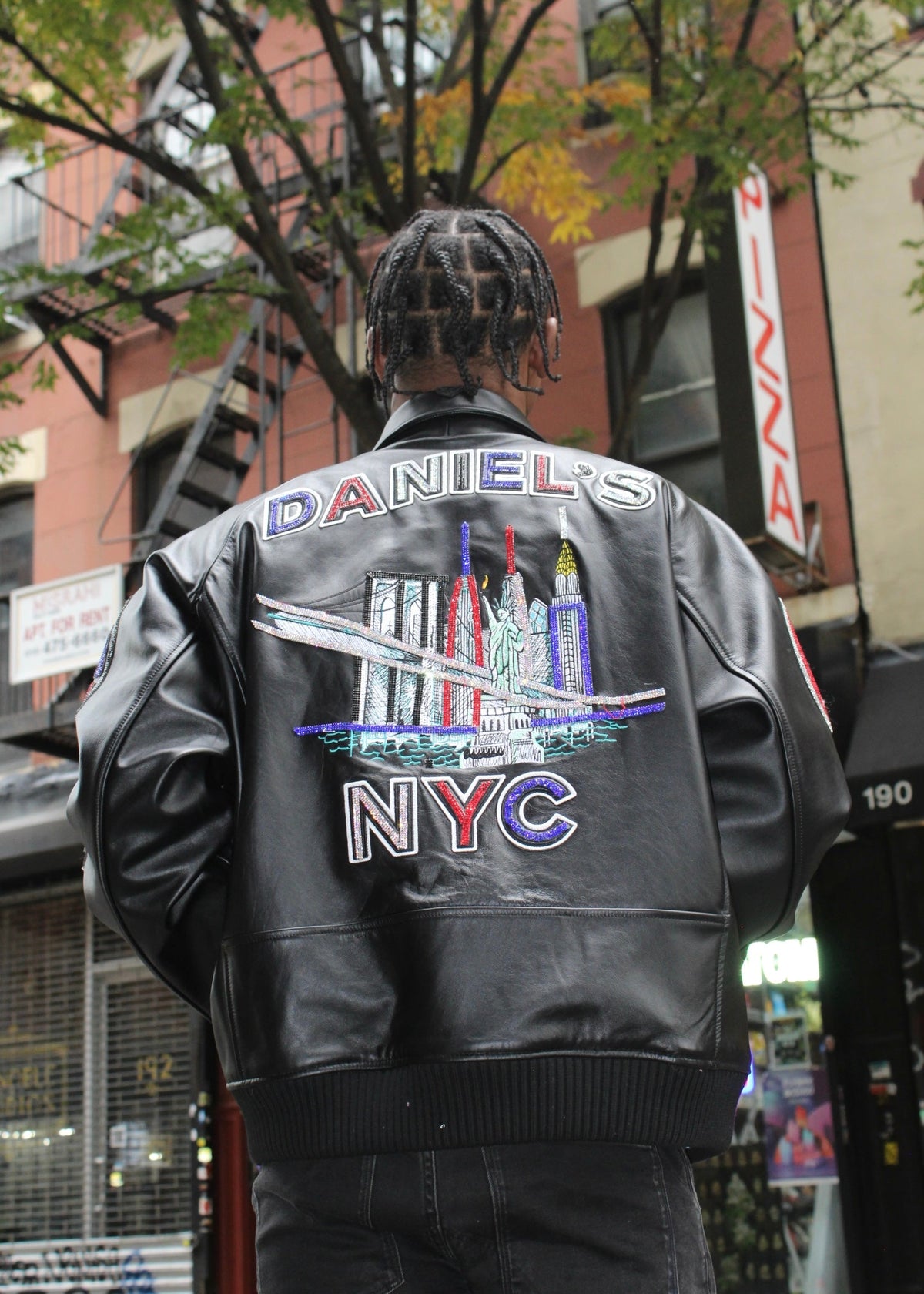 Skyline Leather Jacket Blinged Out