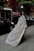 Faux Full Length Dragging Coat
