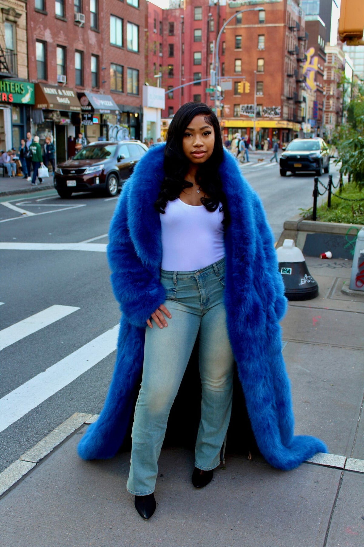 Faux Full Length Dragging Coat