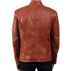 Men’s Tan Brown Biker Leather Jacket
