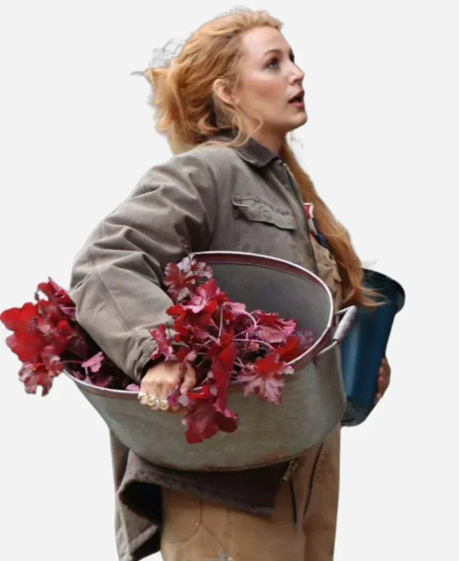 Blake Lively It Ends with Us 2024 Grey Jacket