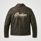 Men’s Custom Star Detail Leather Moto Jacket – Premium Biker Performance Gear