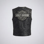 Men’s Passing Link Genuine Leather Vest – Harley-Style Biker Club Cut