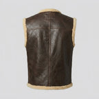 Aero Outlaw Shearling Leather Vest – Classic Biker Style