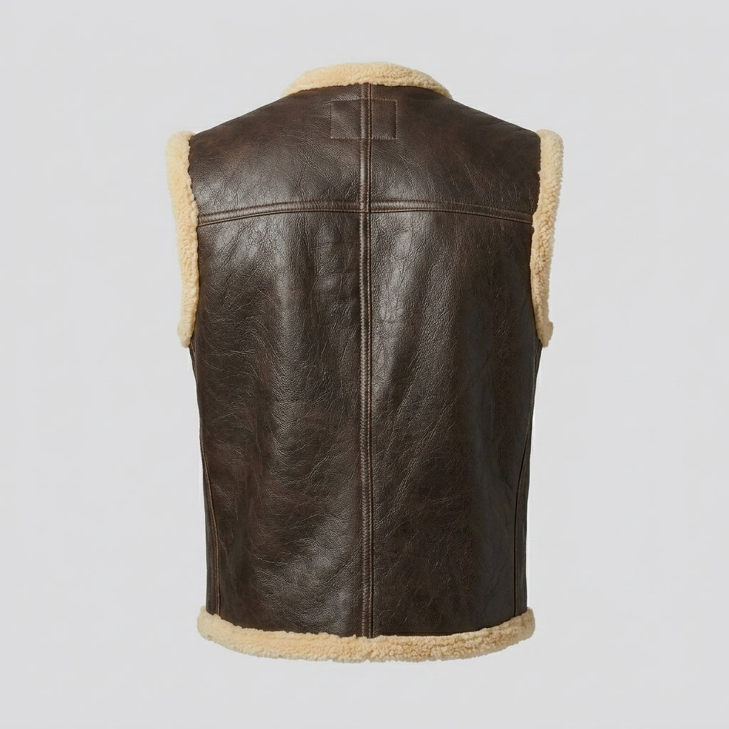 Aero Outlaw Shearling Leather Vest – Classic Biker Style