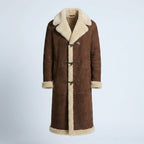 Kolby Brown Suede Shearling Long Coat – Premium Winter Overcoat
