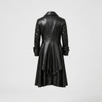 Men’s Black Steampunk Gothic Leather Tailcoat – Victorian Long Coat
