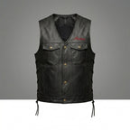 Indian Motorcycle Buffalo Leather Western Vest – Classic Rider Edition