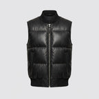 Naro Black Leather Puffer Vest – Buttery Soft Luxury Style