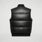 Naro Black Leather Puffer Vest – Buttery Soft Luxury Style
