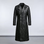 Men’s German Officer WW2 Style Leather Trench Coat – Classic Military Edition