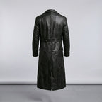 Men’s German Officer WW2 Style Leather Trench Coat – Classic Military Edition