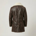 Men’s Sherpa Lined Lambskin Leather Coat – Swedish Shearling Bomber Style