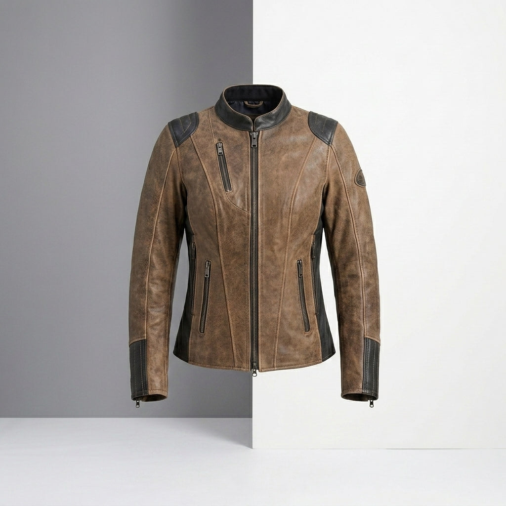Women’s Gallun Triple Vent Leather Motorcycle Jacket – Harley Style Ride Fit
