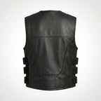 TXR Shooter Men’s Leather Motorcycle Vest – Classic Biker Edition