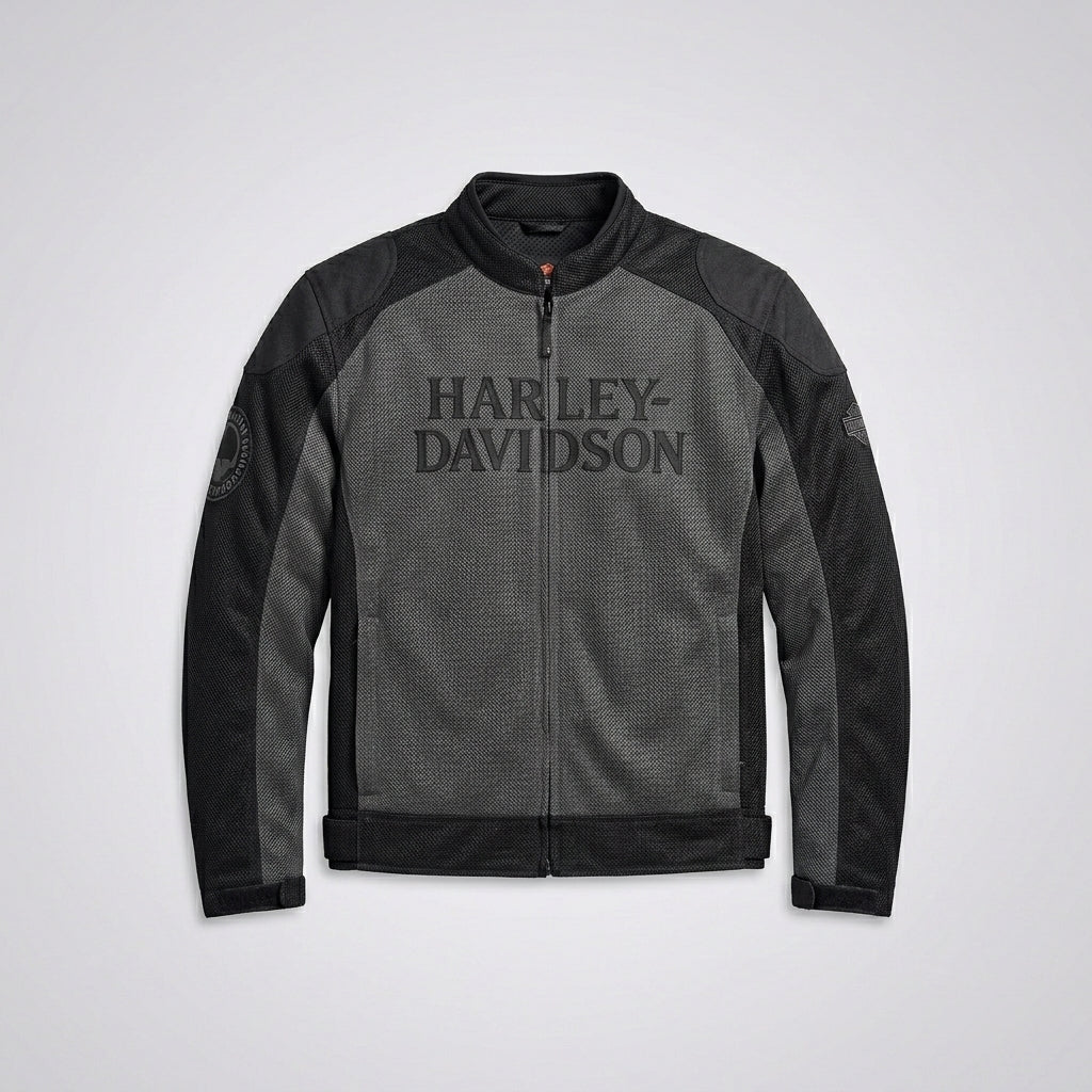 Men’s Willie G Skull Mesh Riding Jacket – Harley Style Breathable Motorcycle Jacket