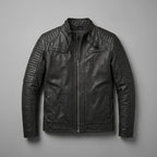 Men’s Classic Black Leather Jacket – Timeless Casual Biker Coat