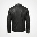 Men’s Classic Black Leather Jacket – Timeless Casual Biker Coat