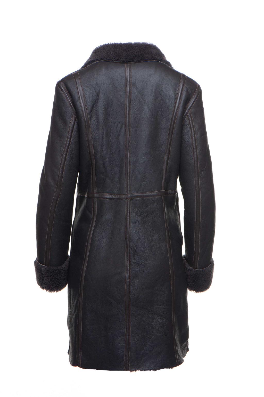 Shaunna's Buttoned 3/4 Length Shearling Coat