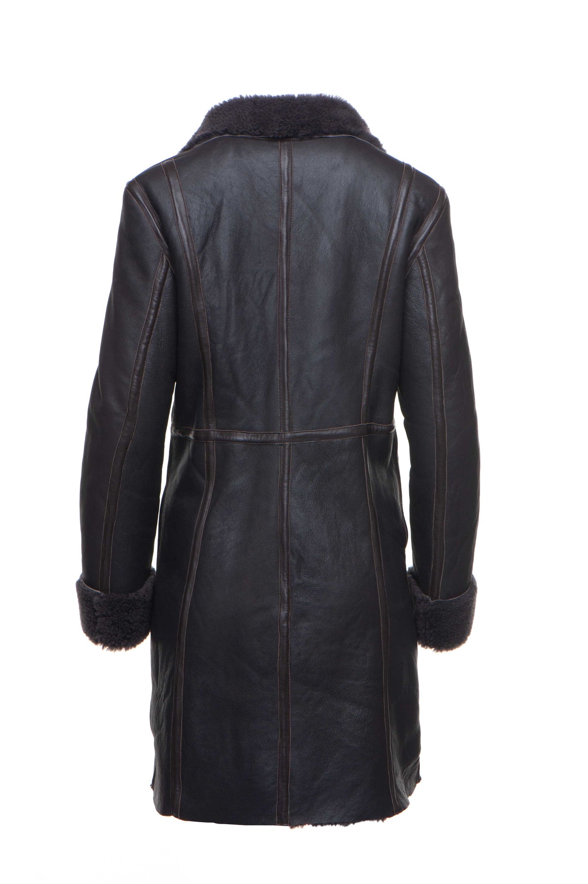 Shaunna's Buttoned 3/4 Length Shearling Coat