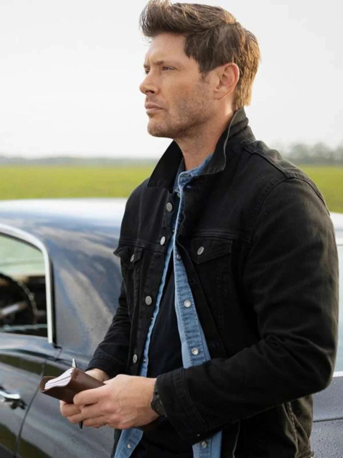 Jensen Ackles Jacket Black Trucker Denim Jacket