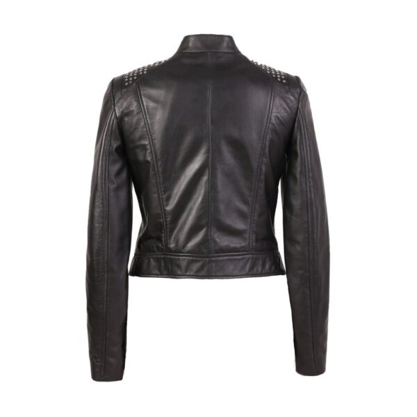 Jesse Women High Fashion Studded Motorcycle Leather Jacket