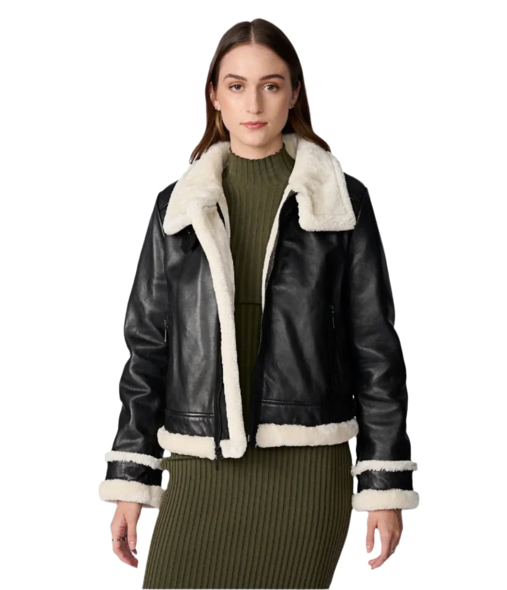 Womens Oaklynn Brown Leather Jacket