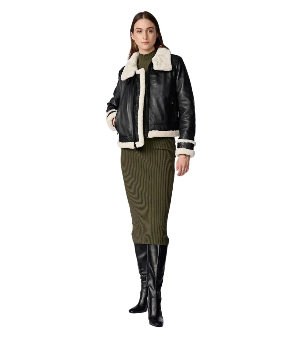 Womens Oaklynn Brown Leather Jacket