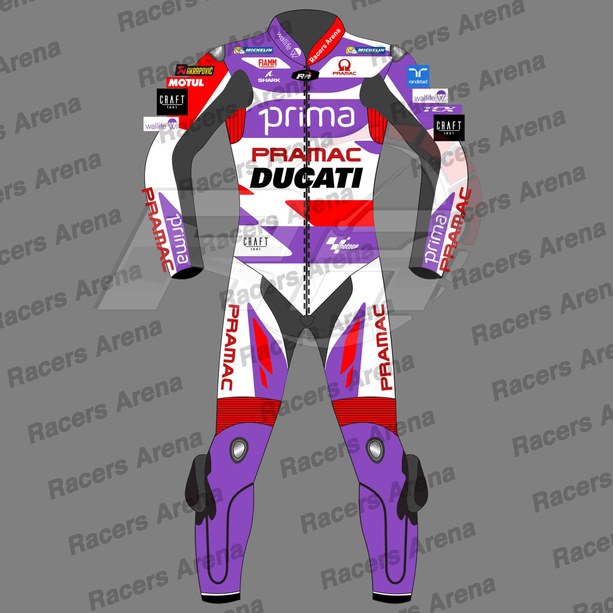 Johann Zarco Ducati Pramac MotoGP 2023 Motorcycle Leather Racing Suit