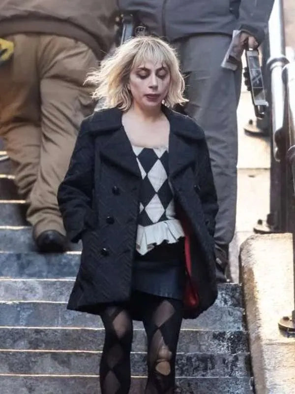 Lady Gaga Joker 2 Black Coat