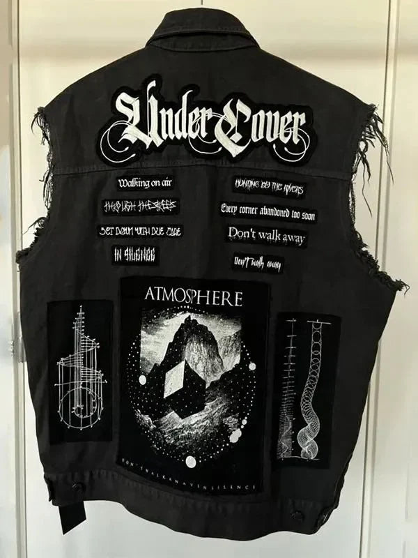 American Rap Singer Juice Wrld Black Denim Vest