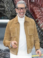 Jurassic World Dominion 2022 Jeff Goldblum Suede Leather Jacket