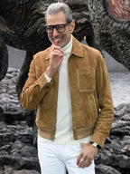 Jurassic World Dominion 2022 Jeff Goldblum Suede Leather Jacket