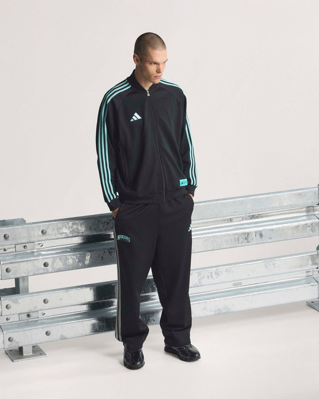 Mens Las Vegas Track Top Black/Teal