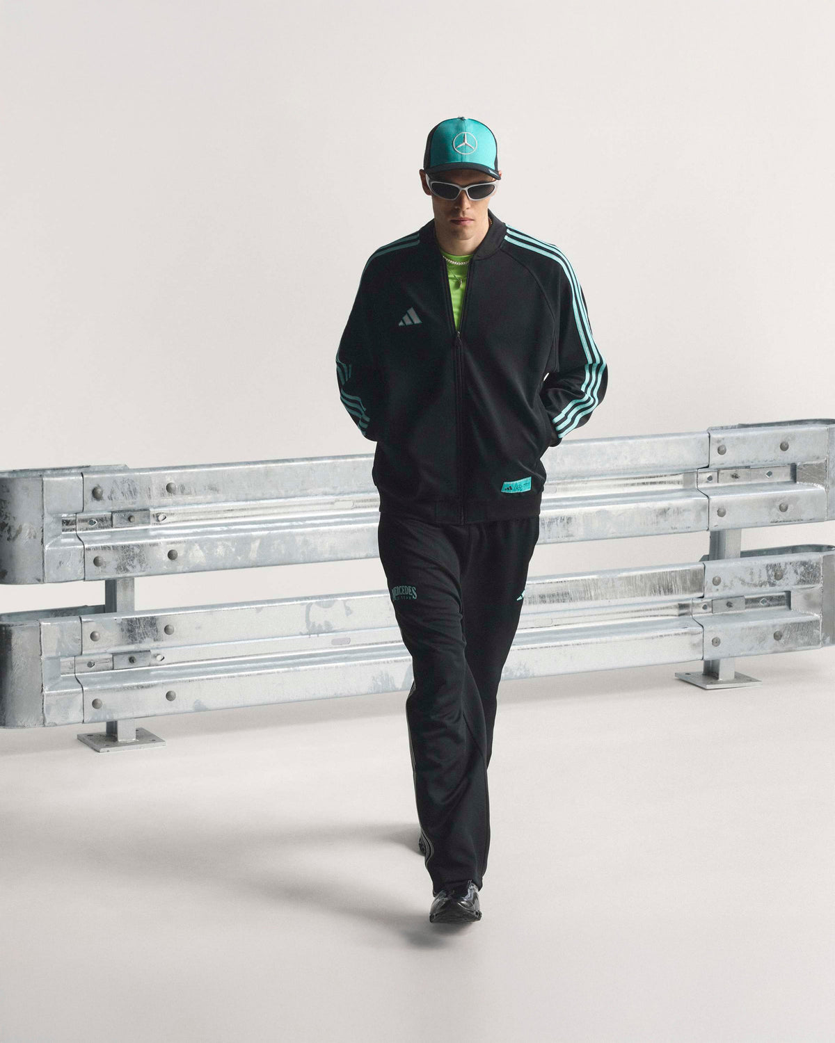 Mens Las Vegas Track Top Black/Teal