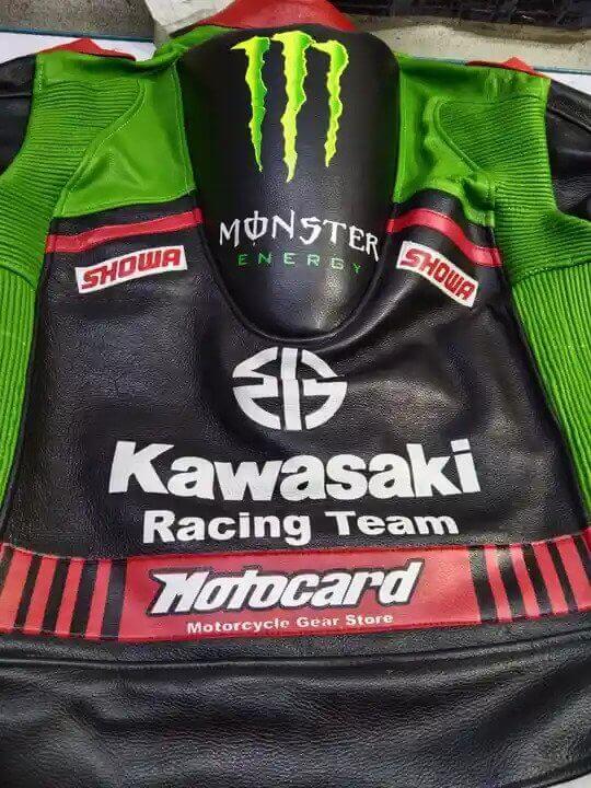 Kawasaki Ninja Motorcycle Racing Cowhide Leather Jacket