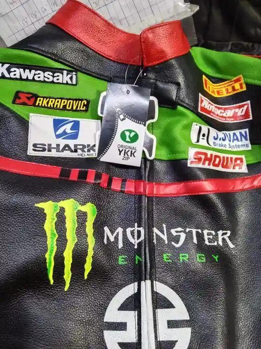 Kawasaki Ninja Motorcycle Racing Cowhide Leather Jacket