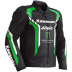 Kawasaki Ninja Motorcycle Monster Energy Racing Cowhide Leather Biker Jacket