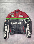 Trending Cowhide Kawasaki Motorcycle Racing Leather Jacket