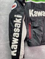 Kawasaki Alphinestars Motorcycle Racing Cowhide Leather Jacket