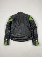 Kawasaki Black Motorcycle Leather Biker Jacket