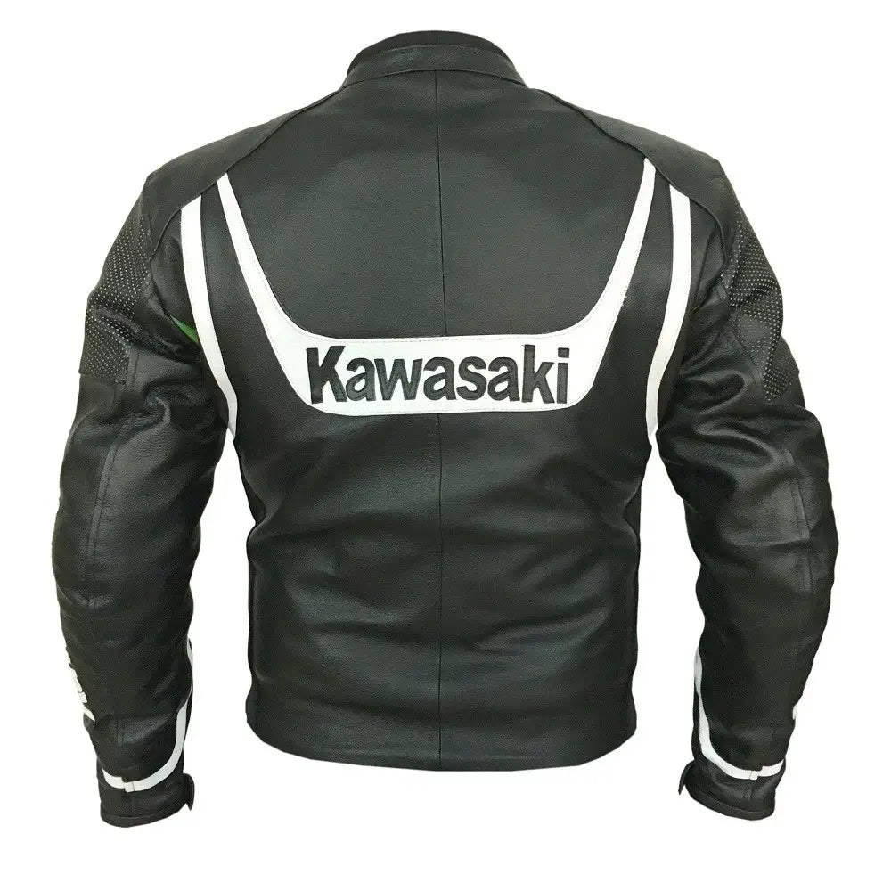 Kawasaki Motorcycle Black Racing Leather Jacket