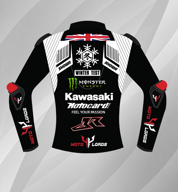 Kawasaki Motocard Leather Motorcycle Racing Jacket
