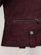 Kendall Jenner Suede Leather Striped Jacket